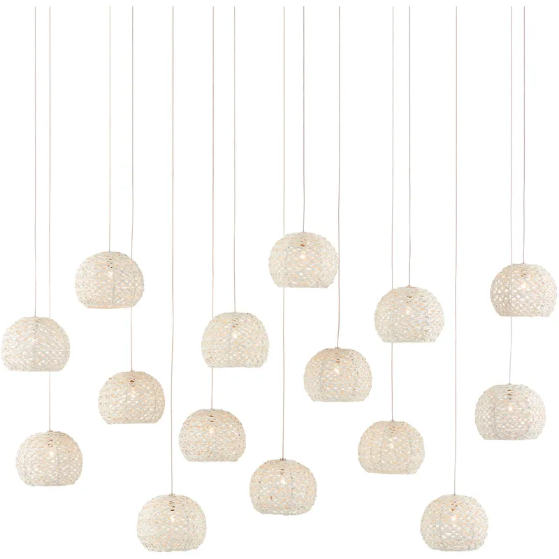 Piero 15 Light 48 inch Silver Multi-Drop Pendant Ceiling Light