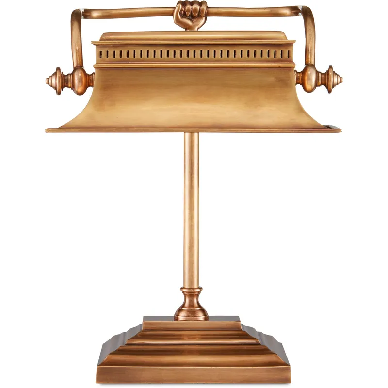Malvasia 18 inch 25 watt Vintage Brass Desk Lamp Portable Light, Bunny Williams Collection