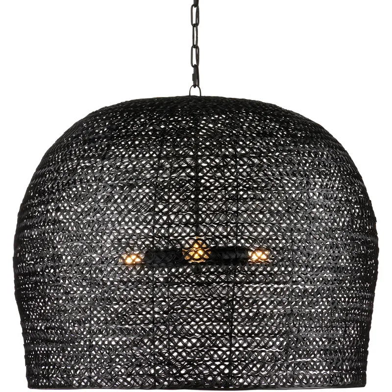 Piero 3 Light 31.5 inch Satin Black Pendant Ceiling Light, Large