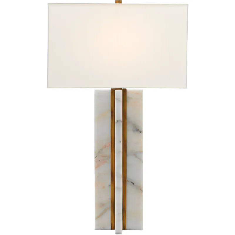 Khalil 32.5 inch 150 watt Natural and Antique Brass Table Lamp Portable Light