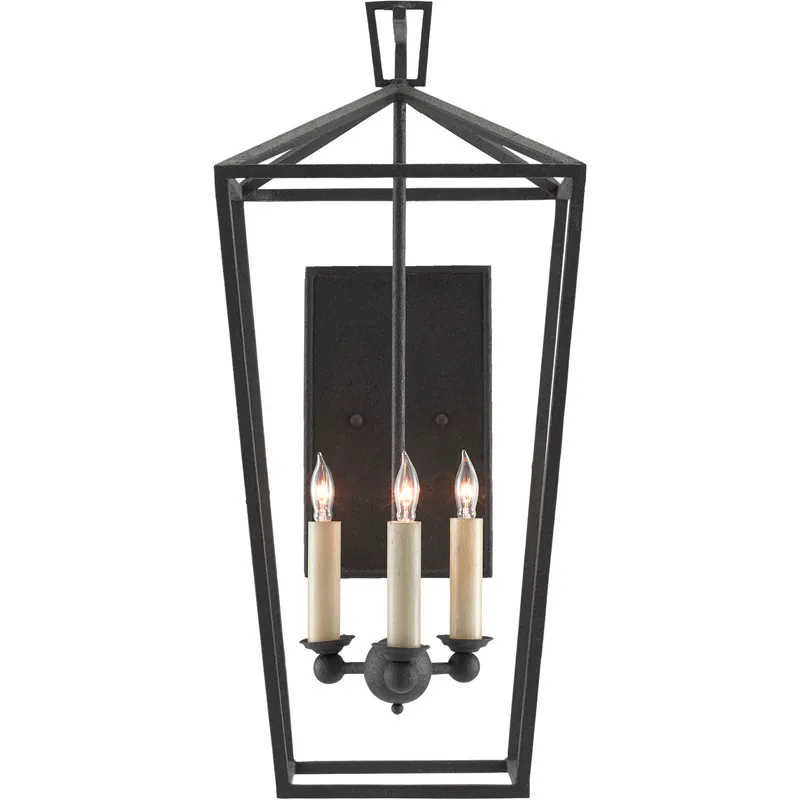 Denison 3 Light 10.75 inch Mole Black Wall Sconce Wall Light