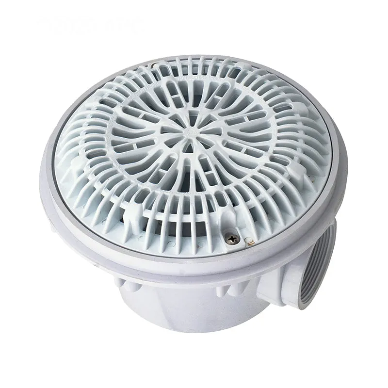 Custom Molded Products 25513-000-000 7-3/4 Round White Shallow Gunite Pool Main Drain Galaxy