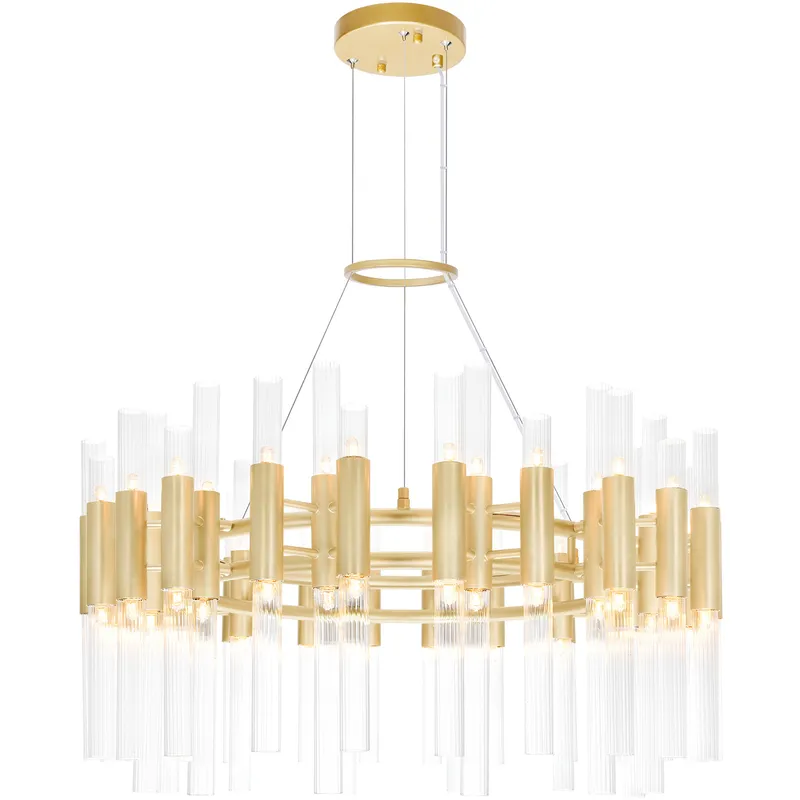 Orgue 72 Light 32 inch Satin Gold Down Chandelier Ceiling Light