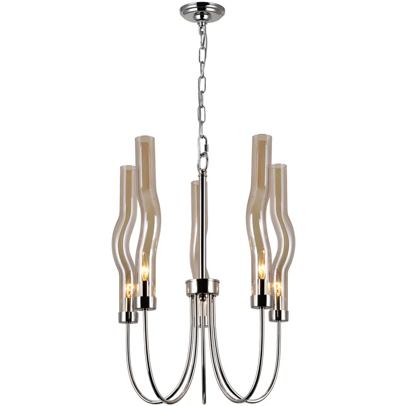 Meduse 5 Light 16 inch Polished Nickel Up Chandelier Ceiling Light