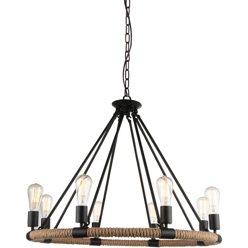 Ganges 8 Light 33 inch Black Up Chandelier Ceiling Light