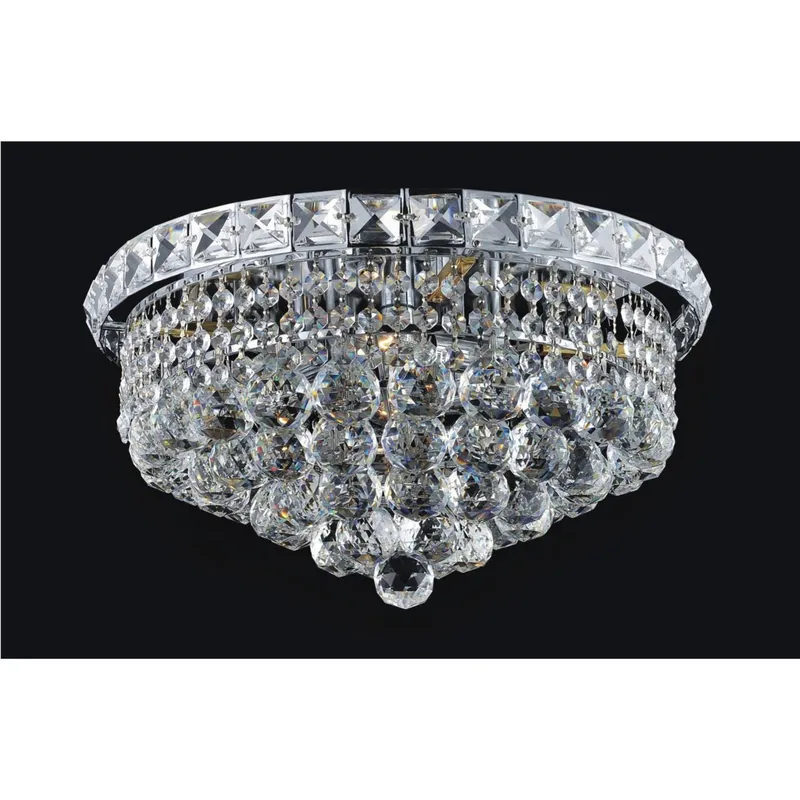 Luminous 4 Light 14 inch Chrome Flush Mount Ceiling Light