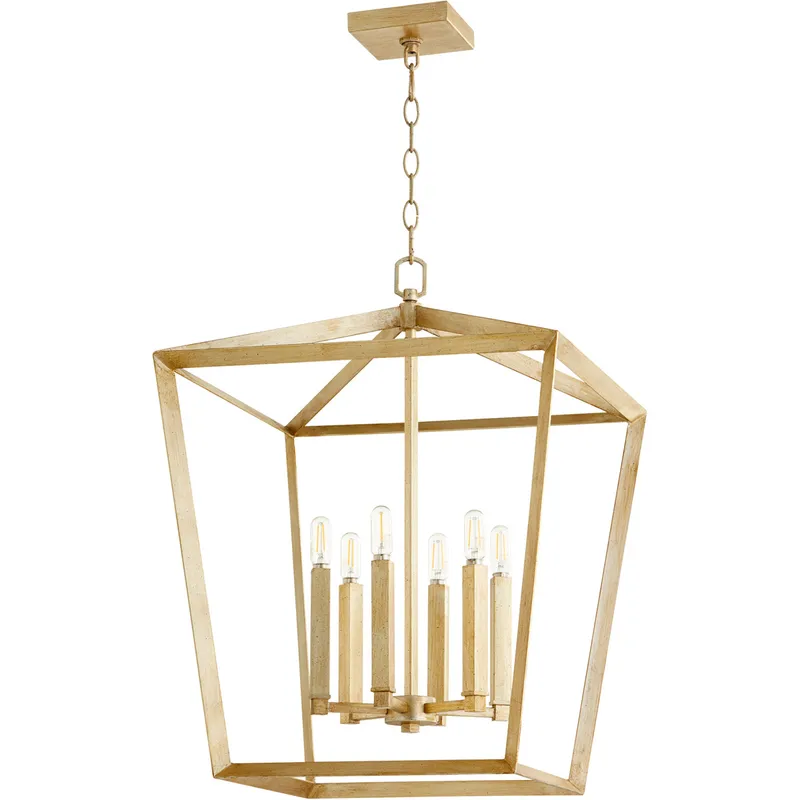 Hyperion 6 Light 19 inch Aged Silver Leaf Chandelier Ceiling Light