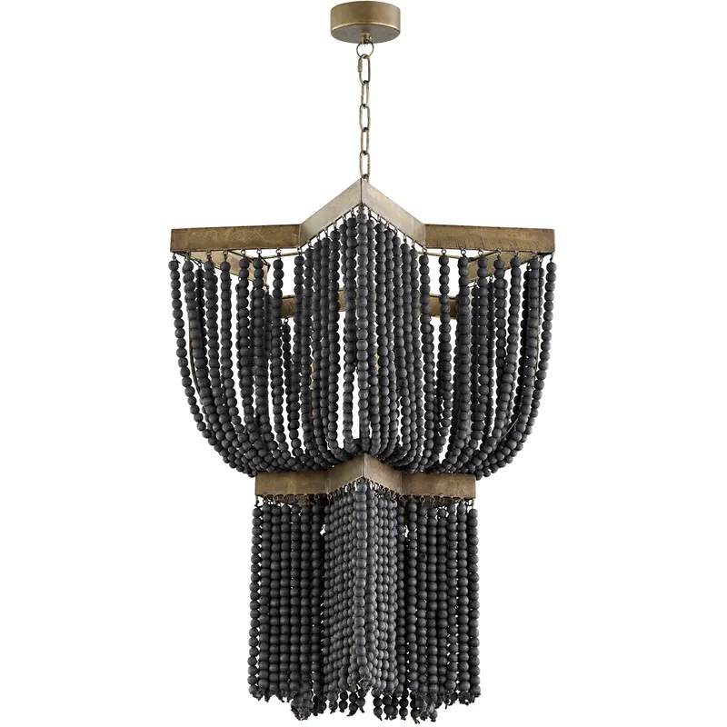 Estrella 3 Light 25 inch Tinted Raw Iron Pendant Ceiling Light, Small