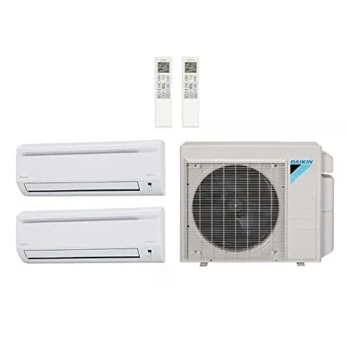 Daikin 18000 BTU 2 Zone Wall Mounted Ductless Mini-Split Heat Pump System - 18 SEER (7K+9K) - R-410A