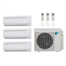 Daikin 24000 BTU 3 Zone Wall Mounted Ductless Mini-Split Heat Pump System - 18 SEER (9K+12K+18K) - R-410A