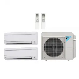 Daikin 24000 BTU 2 Zone Wall Mounted Ductless Mini-Split Heat Pump System - 17 SEER (9K+18K) - R-410A