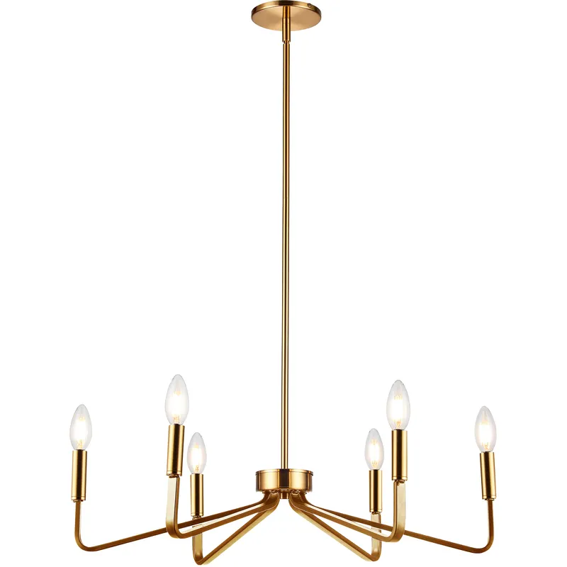Clayton 6 Light 26 inch Aged Brass Chandelier Ceiling Light