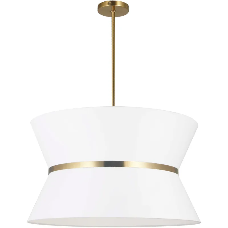 Caterine 4 Light 24 inch Aged Brass Chandelier Ceiling Light in White