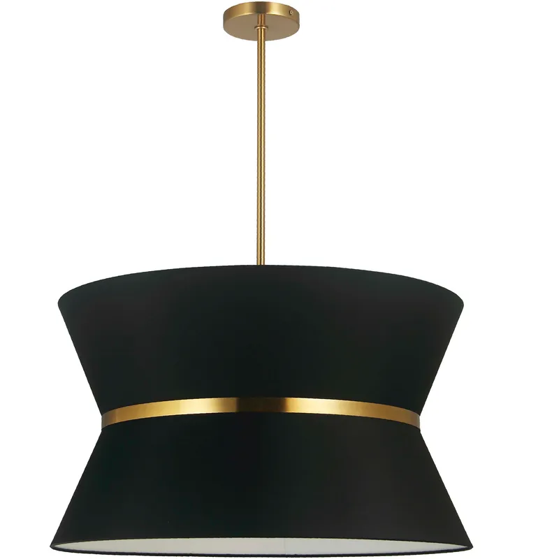 Caterine 4 Light 24 inch Aged Brass Chandelier Ceiling Light in Black