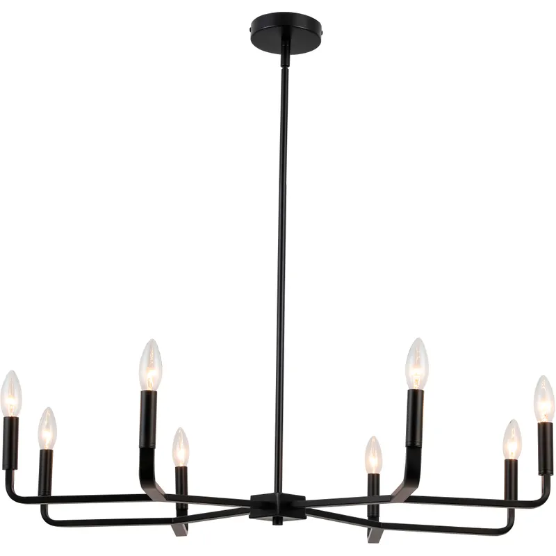 Colette 8 Light 32 inch Matte Black Chandelier Ceiling Light