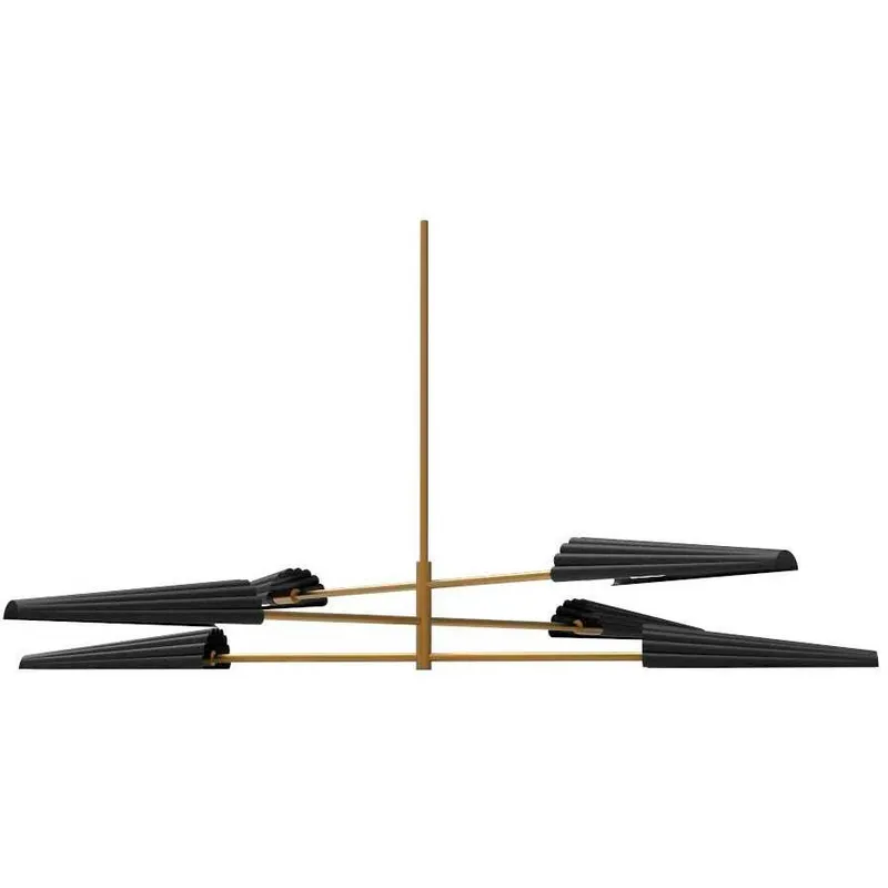 Cassie 6 Light 47.75 inch Aged Brass with Matte Black Chandelier Ceiling Light in Aged Brass and Matte Black