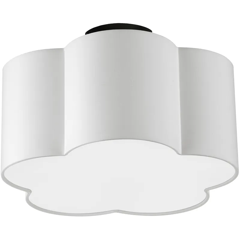 Phlox 3 Light 15 inch Matte Black with White Flush Mount Ceiling Light