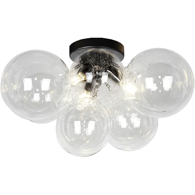 Comet 3 Light 14.25 inch Clear with Matte Black Flush Mount Ceiling Light