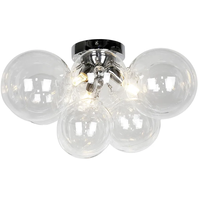 Comet 3 Light 14.25 inch Clear with Polished Chrome Flush Mount Ceiling Light