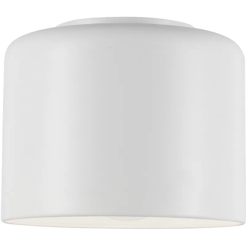 Emilia 1 Light 8 inch Matte White Flush Mount Ceiling Light in Polished Chrome