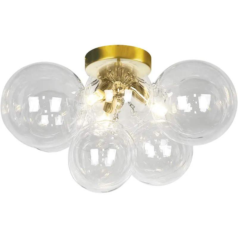 Comet 3 Light 14.25 inch Clear with Aged Brass Flush Mount Ceiling Light
