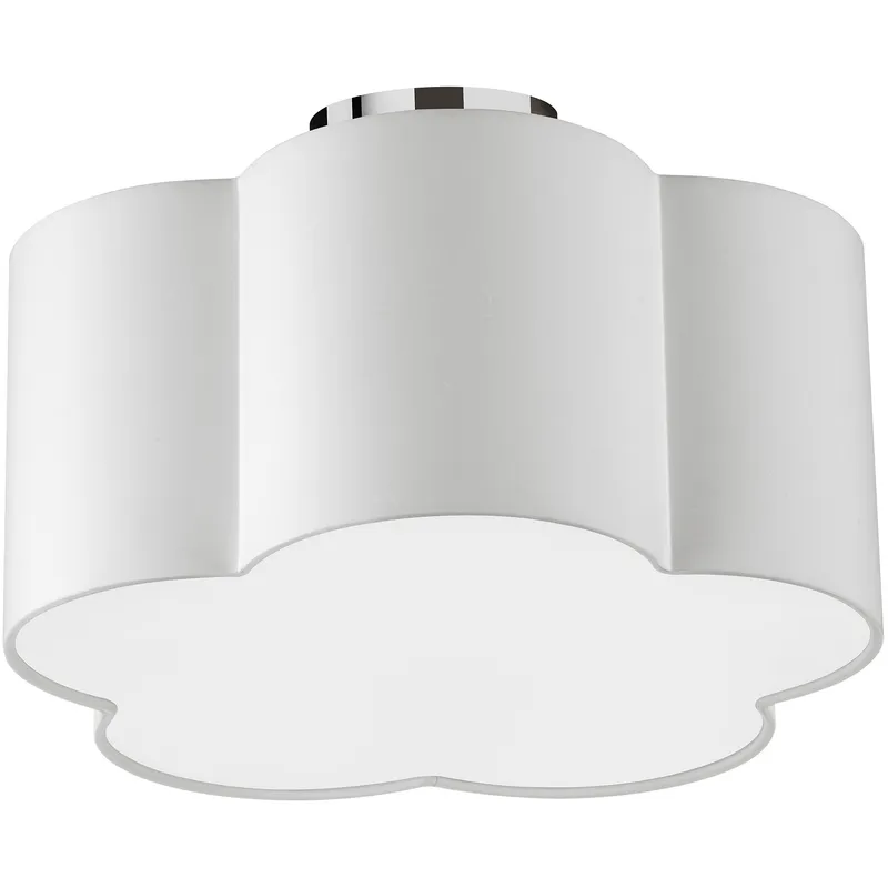 Phlox 3 Light 15 inch Polished Chrome with White Flush Mount Ceiling Light
