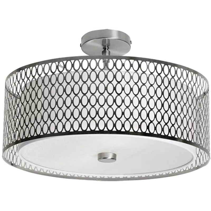 Kordan LED 17 inch Satin Chrome Flush Mount Ceiling Light