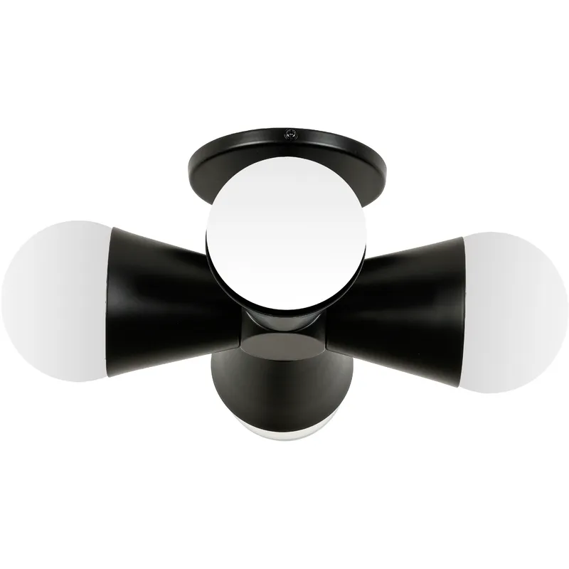 Fortuna 4 Light 8.25 inch Matte Black Flush Mount Ceiling Light