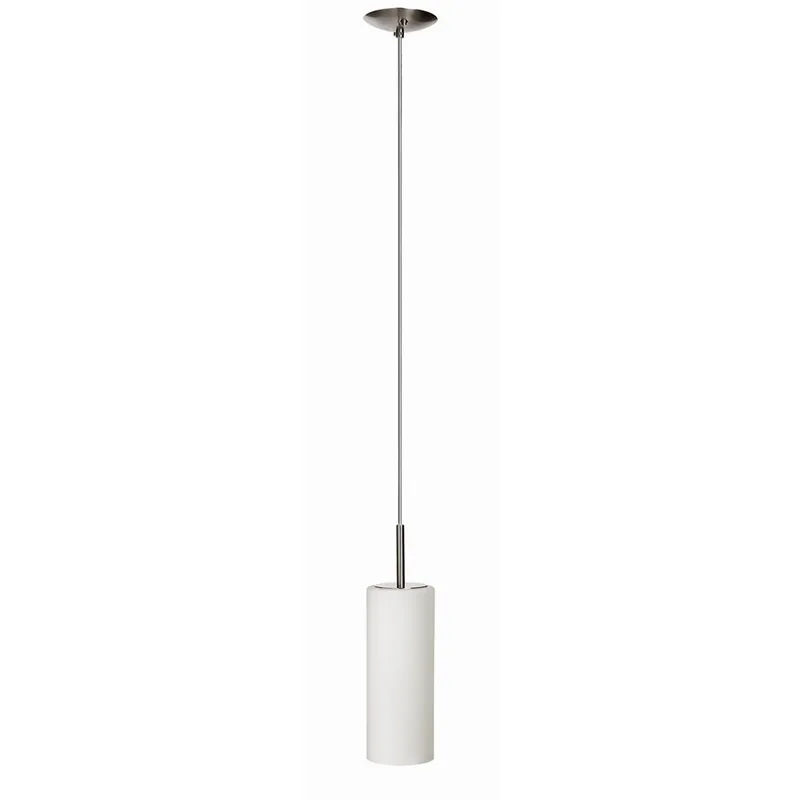 Paza LED 4 inch Satin Chrome with White Pendant Ceiling Light