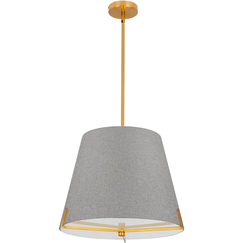 Preston 4 Light 19.25 inch Aged Brass with Grey Pendant Ceiling Light