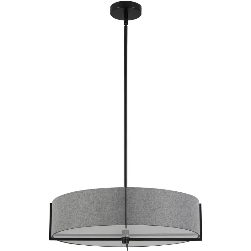 Preston 4 Light 20.75 inch Matte Black with Grey Pendant Ceiling Light