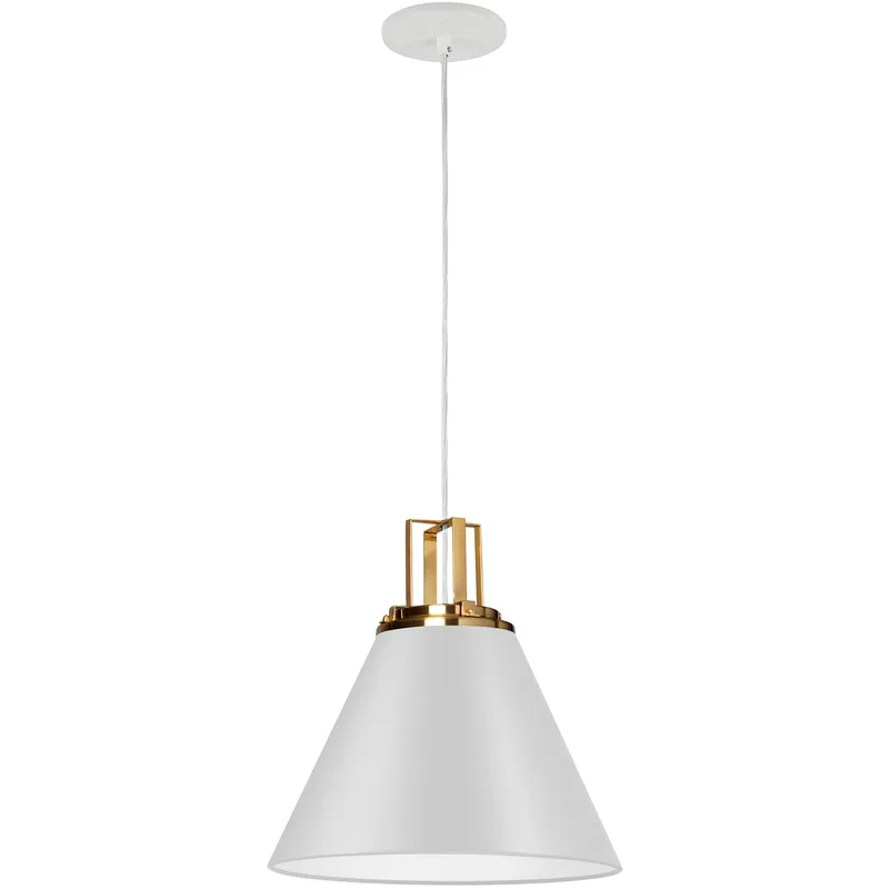 Sonus 1 Light 14 inch Matte White with Aged Brass Pendant Ceiling Light in Matte White/Aged Brass