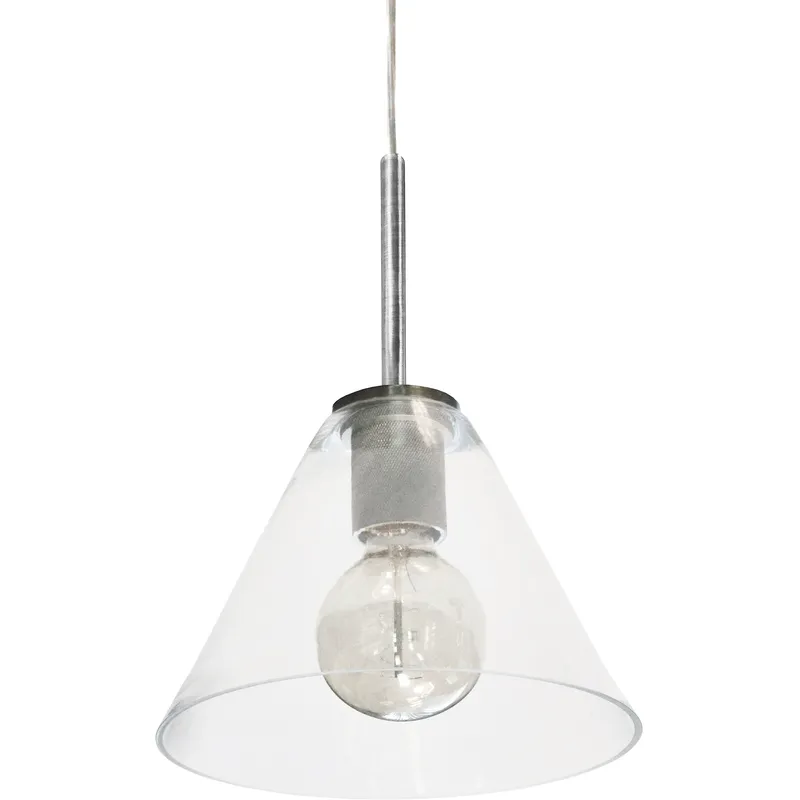 Roswell 1 Light 9 inch Satin Chrome with Clear Pendant Ceiling Light