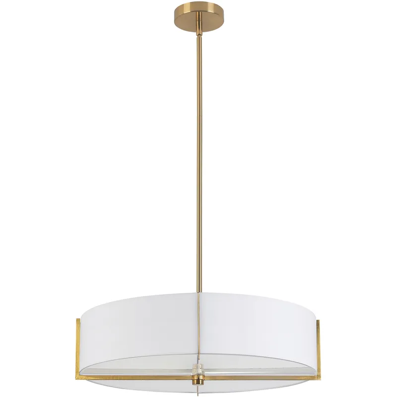 Modern LED 22 inch Satin Chrome with White Pendant Ceiling Light