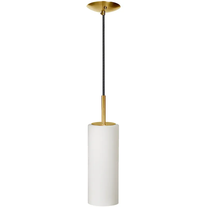 Paza 1 Light 4 inch Aged Brass with White Pendant Ceiling Light
