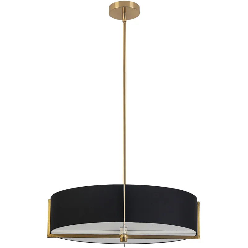 Preston 4 Light 20.75 inch Aged Brass with Black Pendant Ceiling Light