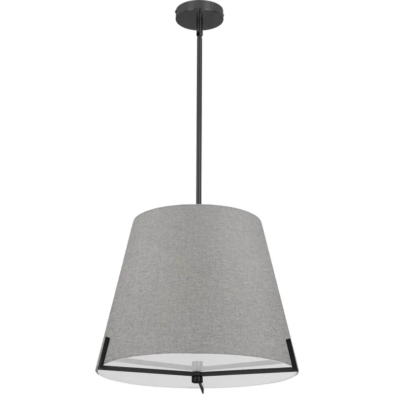 Preston 4 Light 19.25 inch Matte Black with Grey Pendant Ceiling Light