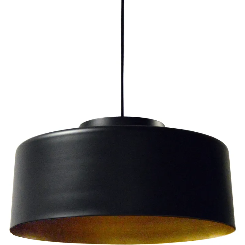 Kup 1 Light 19.75 inch Black with Gold Pendant Ceiling Light in Black and Gold