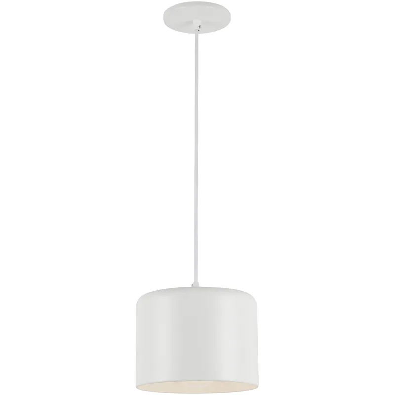 Emilia 1 Light 8 inch Matte White Pendant Ceiling Light in Polished Chrome