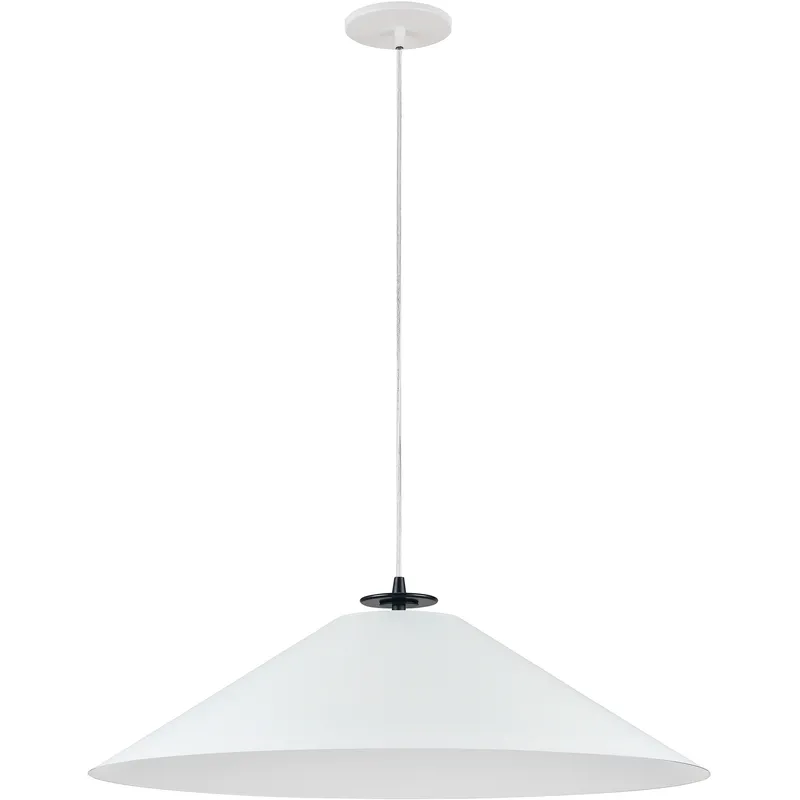Prudence 1 Light 24 inch Matte Black with Matte White Pendant Ceiling Light in Matte Black/Matte White