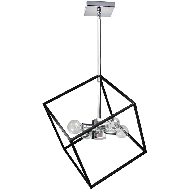 Kappa LED 14 inch Polished Chrome with Matte Black Pendant Ceiling Light in Polished Chrome and Matte Black