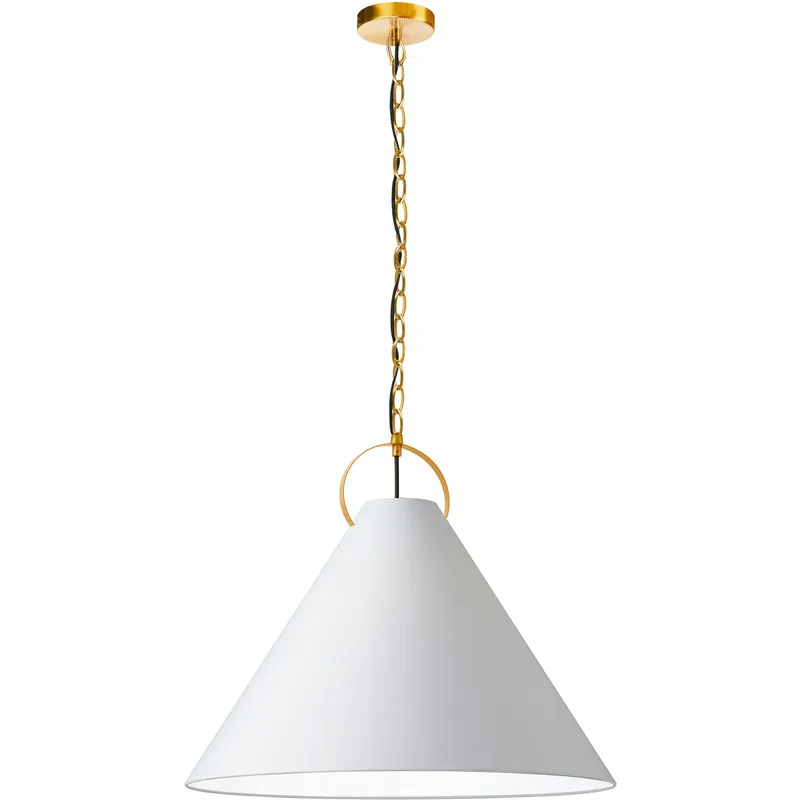 Princeton 1 Light 24 inch Aged Brass Pendant Ceiling Light in White