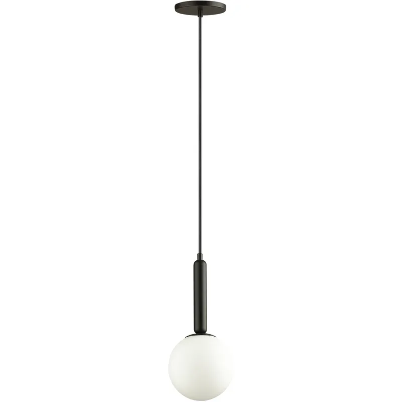 Tara 1 Light 6 inch Matte Black with White Pendant Ceiling Light