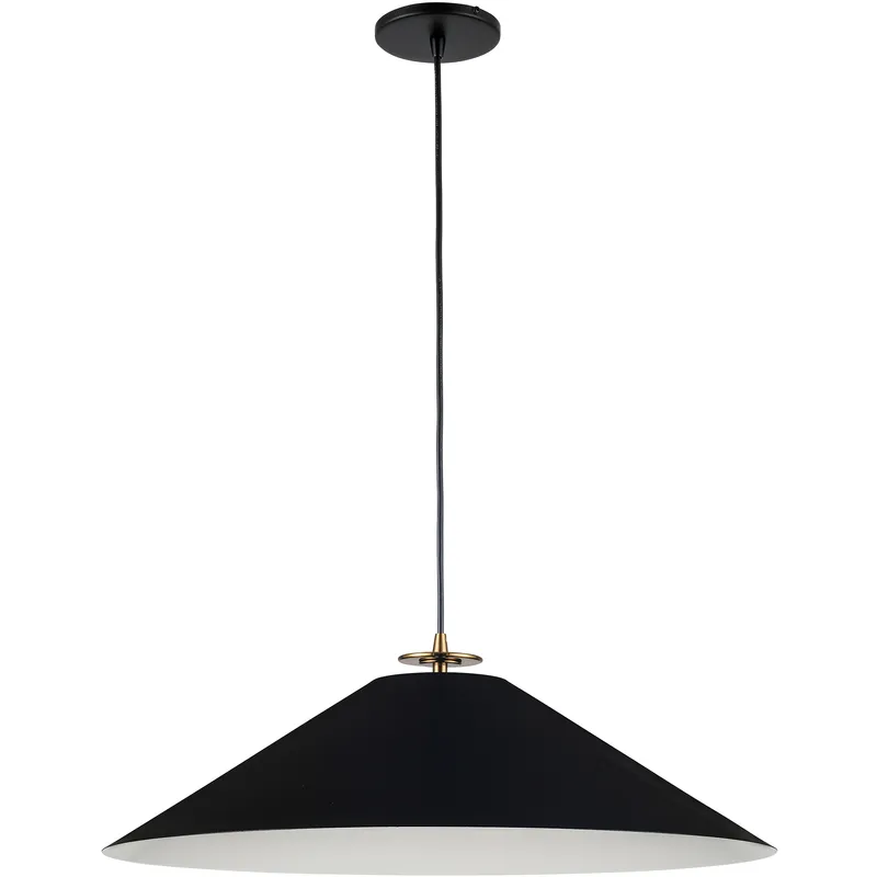 Prudence 1 Light 24 inch Aged Brass with Matte Black Pendant Ceiling Light in Aged Brass and Matte Black