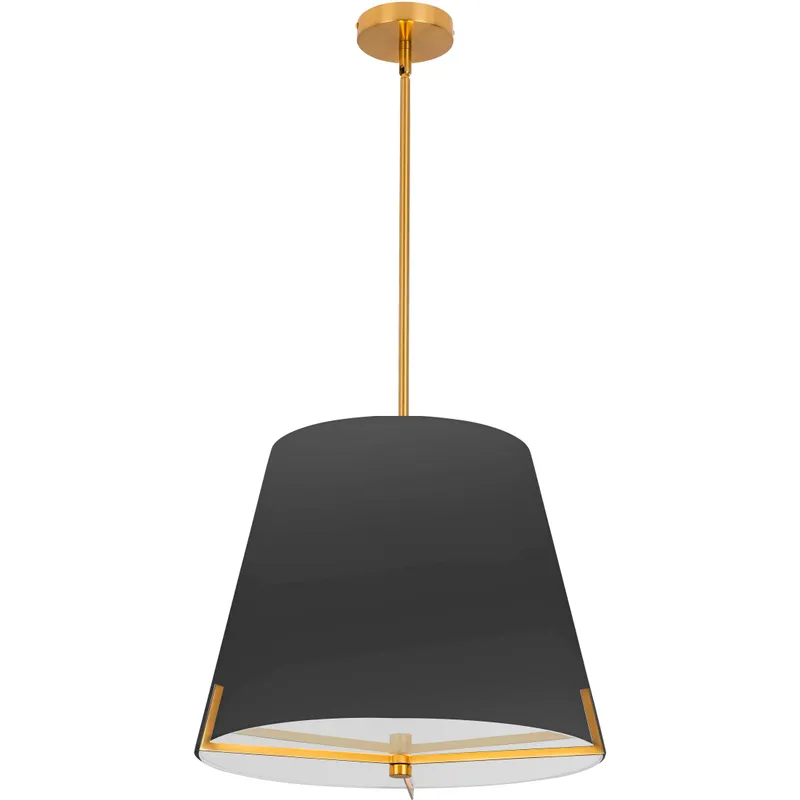 Preston 4 Light 19.25 inch Aged Brass with Black Pendant Ceiling Light
