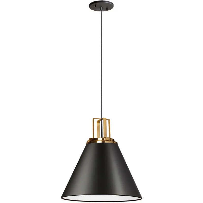 Sonus 1 Light 14 inch Matte Black with Aged Brass Pendant Ceiling Light in Matte Black and Aged Brass