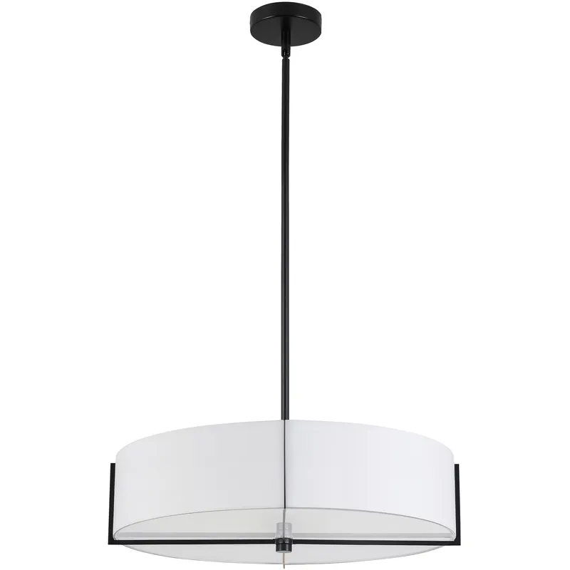 Preston 4 Light 20.75 inch Matte Black with White Pendant Ceiling Light
