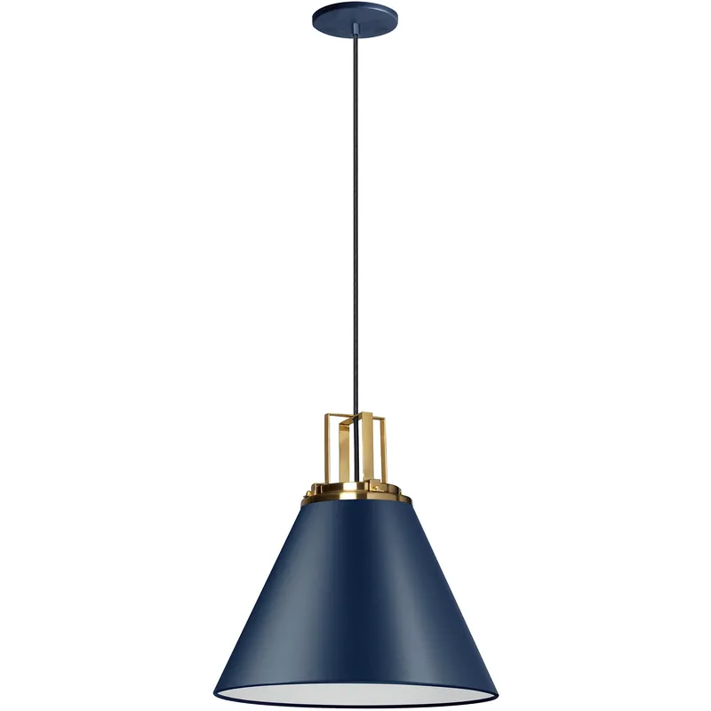 Sonus 1 Light 14 inch Cobalt Blue with Aged Brass Pendant Ceiling Light in Cobalt Blue/Aged Brass