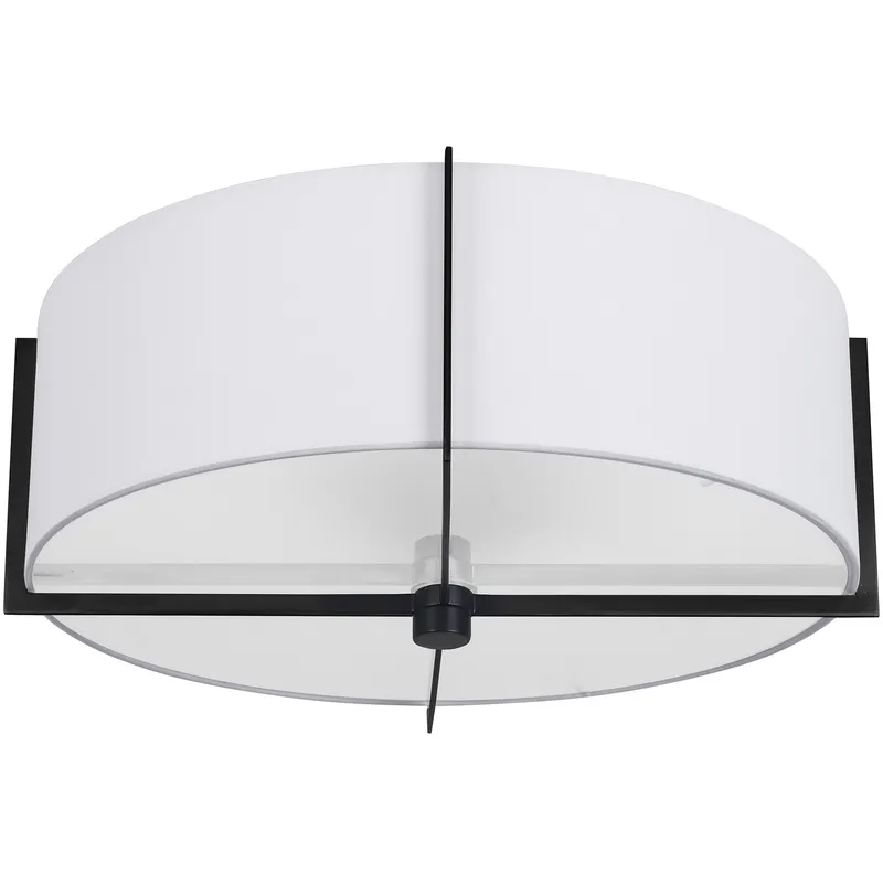 Preston 3 Light 15 inch Matte Black with White Semi-Flush Mount Ceiling Light