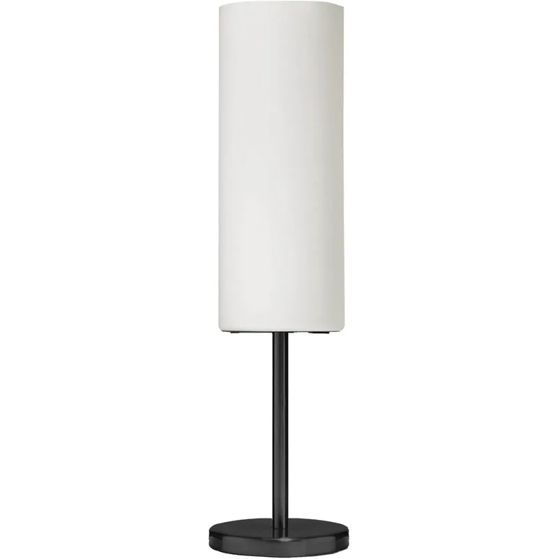Paza 18 inch 100 watt Matte Black with White Decorative Table Lamp Portable Light
